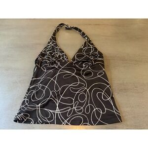 black hatler ISLANDER    swimsuit  top tankini size 8